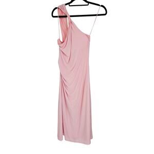Olia Womens Sz L One Shoulder Maxi length Formal Dress Light Pink NEW